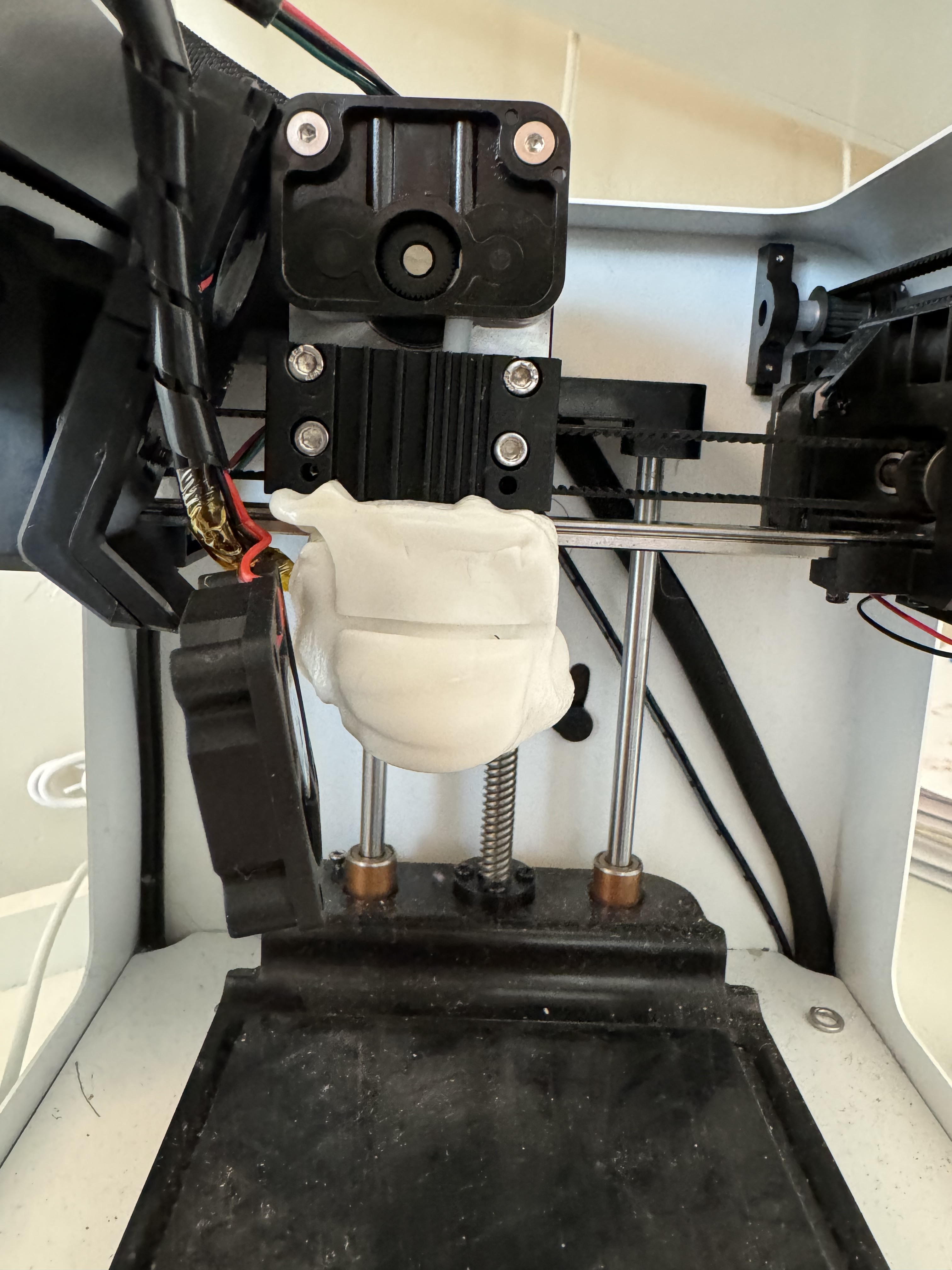 There is a big glob of hardened printer food stuck all around the