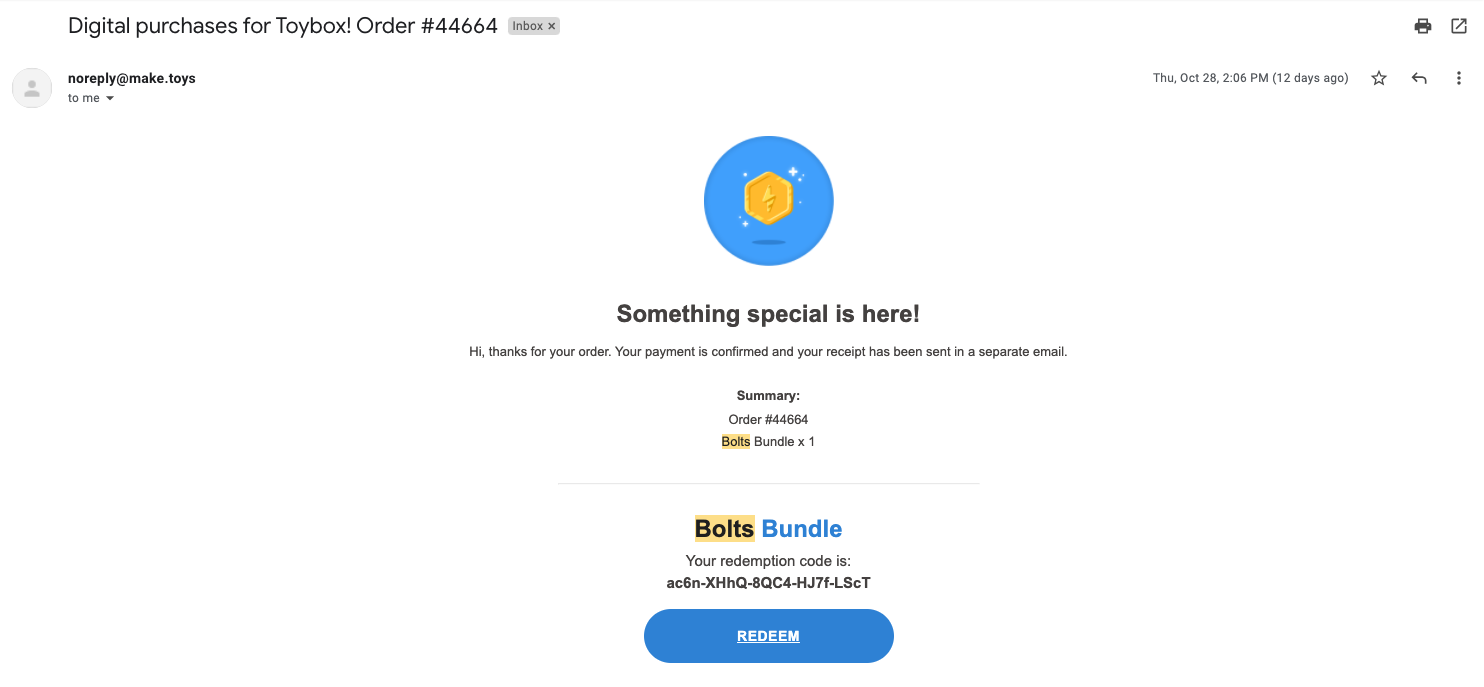Where are my Bolts? Toybox Labs